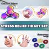 8Pcs Fidget Toys Adults Fidgets Spinner Autism Sensory Pack Spiky Sensory Rings for Anxiety Metal Bike Chain Roller Cool Gadgets for Teen Boys ADHD Silent Stress Relief Office Desk Toy Adults Gift view 4