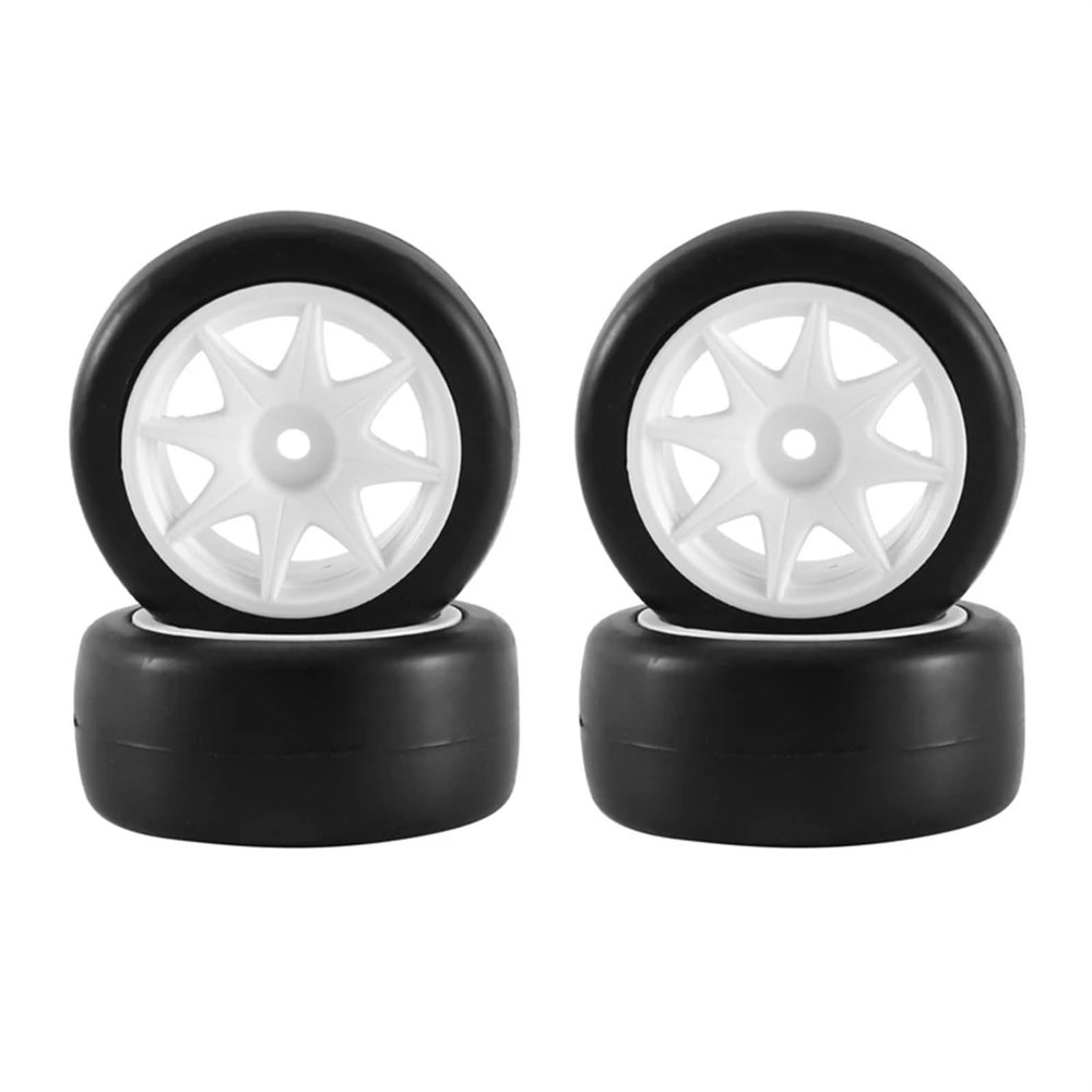 Compatible with 3Racing for Sakura for MST for TCR for Tamiya M04 4Pcs 58Mm Tires Wheel 12Mm Hex with Sponge Insert 1/10 1/12 RC Drift Car RC Wheel Tires
