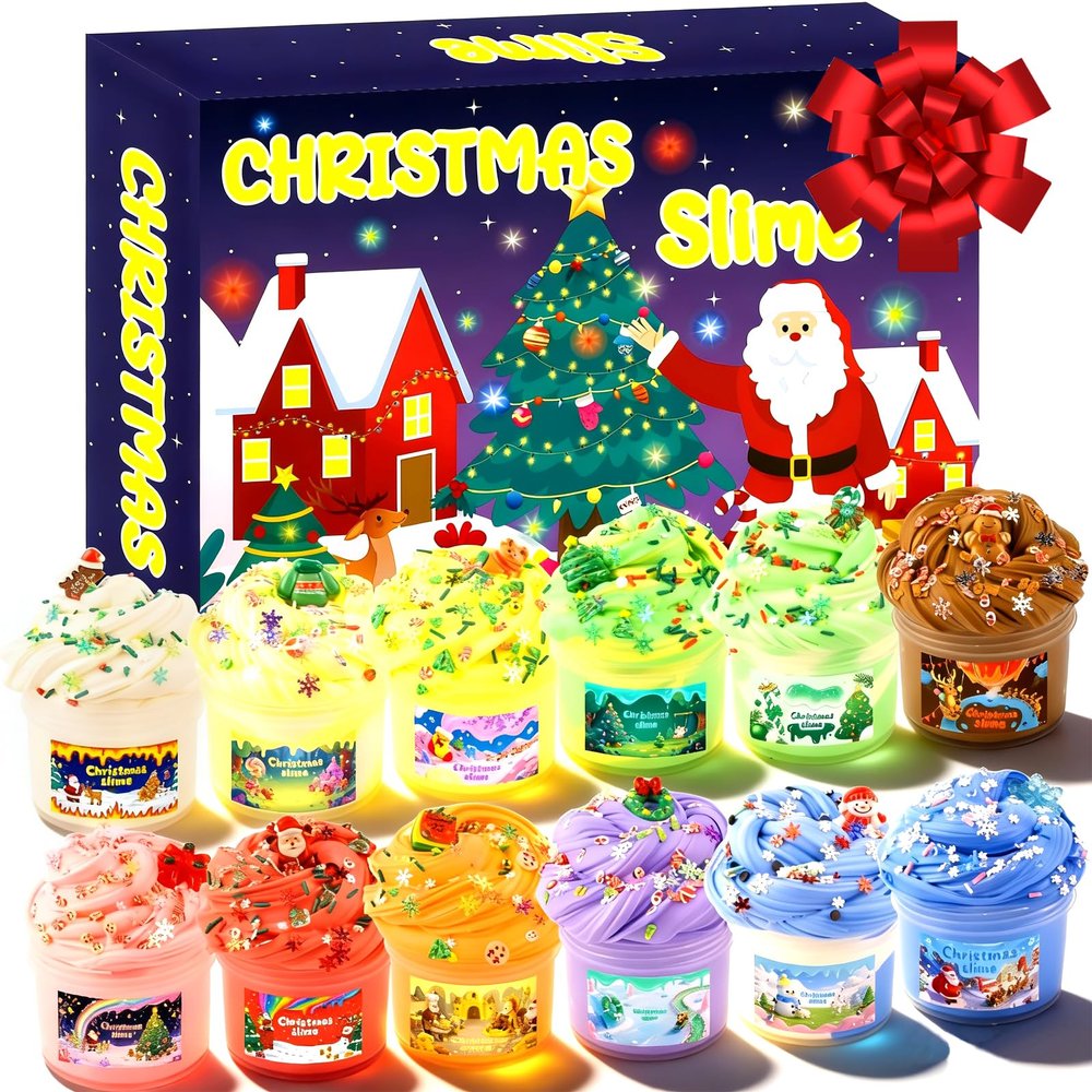 Christmas Stocking Stuffers - Slime for Kids - 12 Pack Slime - Toys Slime Kit Xmas Gifts for Classroom Rewards Teens Girls Boys 3 4 5 6 7 8 9 10 11 12 Year Old and Adults