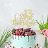 13 Official Teenager Cake Topperfor Teen 13th BirthdayHappy 13th Birthday/Pick 13 Fabulous Party Decoration Supplies (golden) view 2