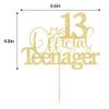 13 Official Teenager Cake Topperfor Teen 13th BirthdayHappy 13th Birthday/Pick 13 Fabulous Party Decoration Supplies (golden) view 4
