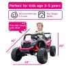 12V Kids Ride on Toy Car with Remote Control, Electric Car for Kids, Ride on UTV for Boys Girls, Music, Safety Belt, Safe Speed, 2WD, Soft Start, Shock Absorber (Black, 12V) view 2