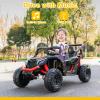 12V Kids Ride on Toy Car with Remote Control, Electric Car for Kids, Ride on UTV for Boys Girls, Music, Safety Belt, Safe Speed, 2WD, Soft Start, Shock Absorber (Black, 12V) view 4