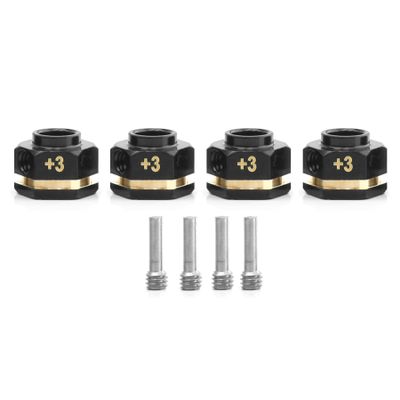 4PCS 12mm Wheel Hubs Hex Pins Adapter-Heavy Duty Brass (8/10/15/20mm) for TRAXXAS TRX4 TRX6 1/10 RC Crawler Car Upgrade Parts (8mm(Extended 3mm))