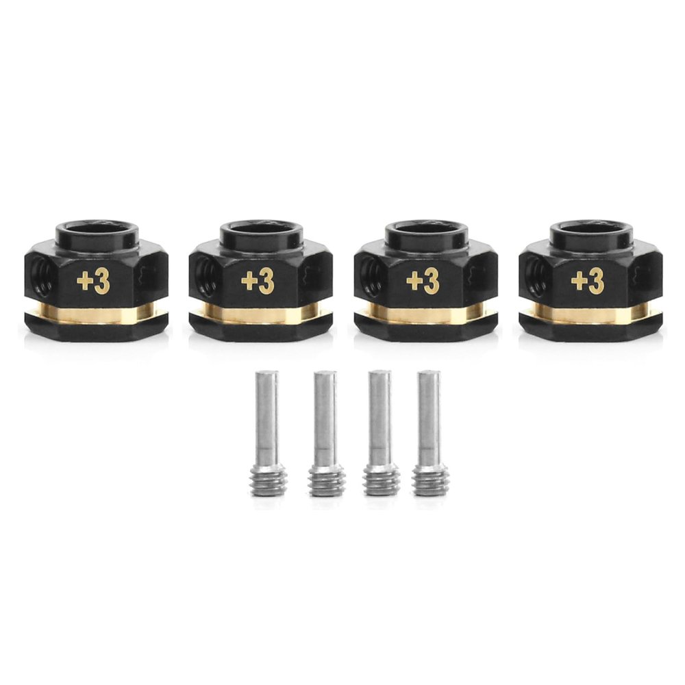4PCS 12mm Wheel Hubs Hex Pins Adapter-Heavy Duty Brass (8/10/15/20mm) for TRAXXAS TRX4 TRX6 1/10 RC Crawler Car Upgrade Parts (8mm(Extended 3mm))