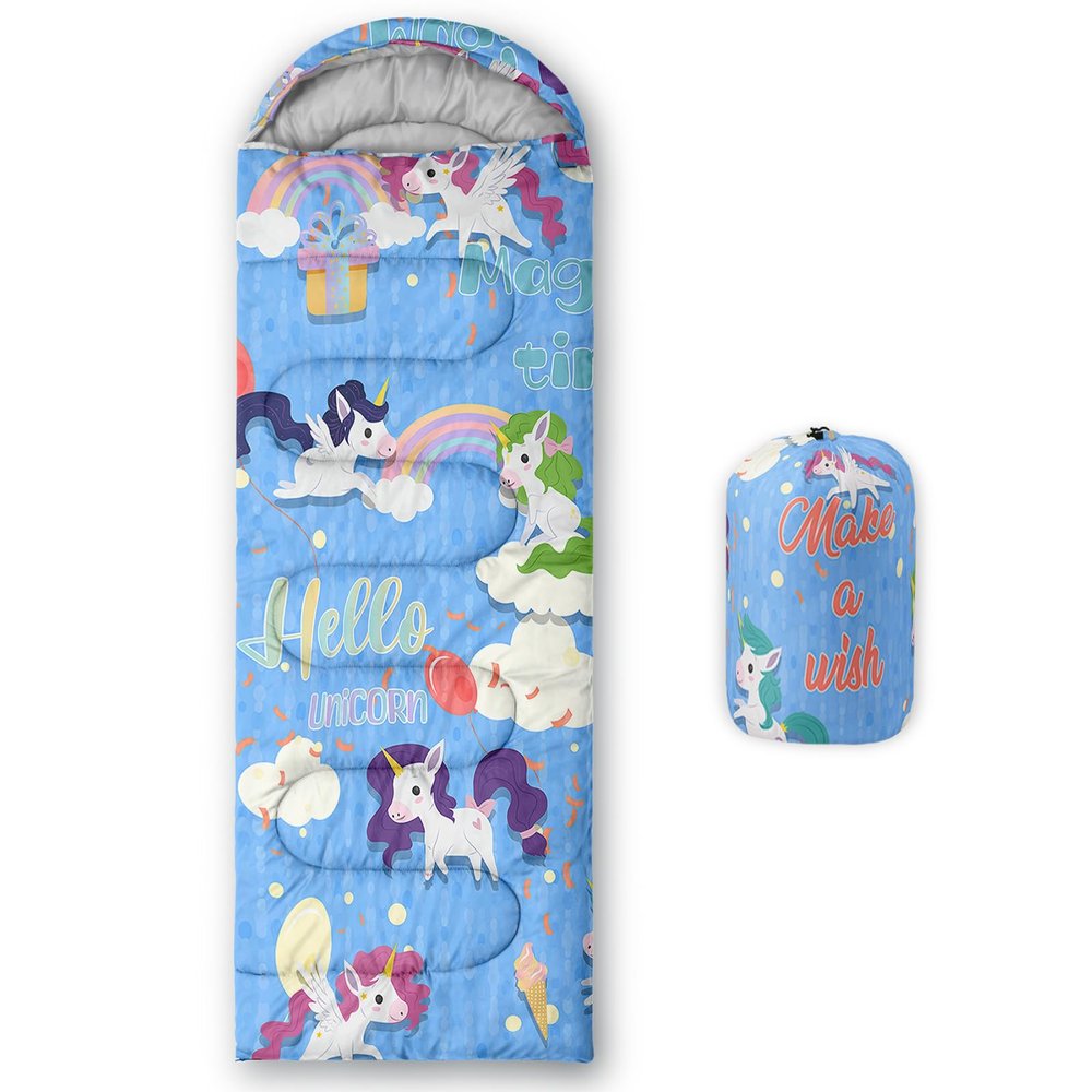 lneffble Rainbow Unicorn Sleeping Bags for KidsSuitable for Children Boys and Girls Portable,Waterproof,Compact and Lightweight,Great for Outdoor Camping,Backpacking and Hiking
