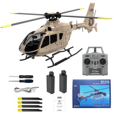 C 123 RC Helicopter No Ailerons 6CH 6-Axis Gyroscope Altitude Hovering Optical Flow Localization Brushless Motor with One-Key Inverted Flight For Adults Beginners (Grey)