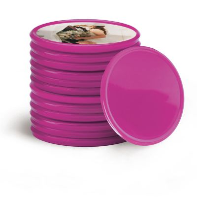 200-1000 Custom Poker Chips, 15 Colors Custom Plastic Tokens Personalized Logo/Text/Photo, Double Sided Print on a Chip, with Storage Box, Good for Drink Token, Bar, Business Card (Rose Red)