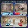 1/64 Scale Cars Display Case: Toy Car Parking Garage with LED Light Compatible with Hot Wheels, FoamBoard Storage Display for Matchbox with Acrylic Cover (Graffiti Wall) view 4