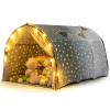 HONEY JOY Bed Tent for Kids, Large Twin Bed Canopy w/Star Lights, Flags, Glow in The Dark, Indoor Outdoor Toddler Playhouse, 54" x 40" x 32", Kids Tent for Girls & Boys Aged 3+ view 1