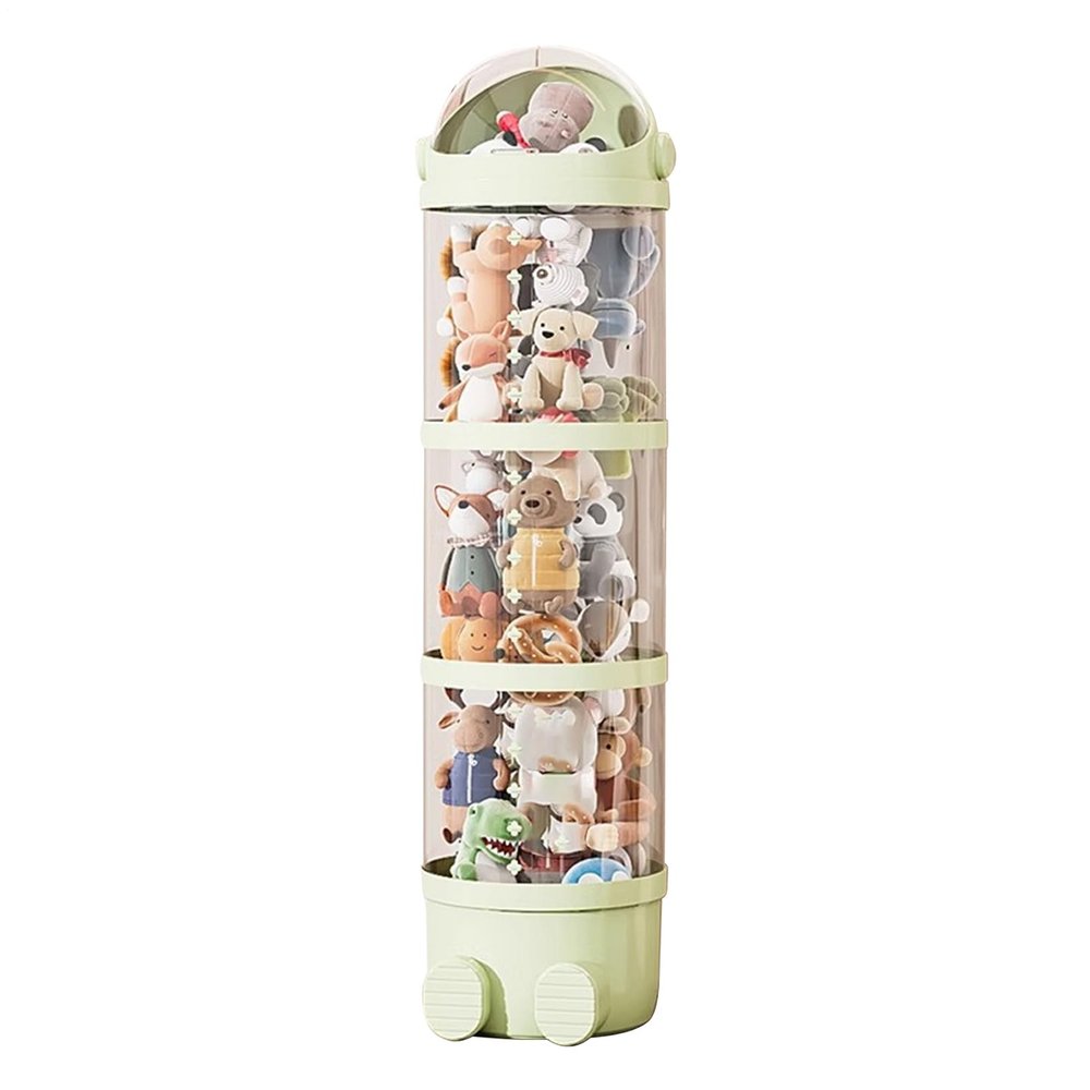 2025 New Stuffed Animal Storage Tube With Lid,animal Storage Bag,Clear Stuffed Animal Dolls Organizer - Vertical Clear Stuffed Animal, Stackable Soft Toy Organizer Basket For Bedroom Nursery