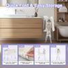 2-in-1 Baby Bathtub with Changing Table, Foldable Diaper Changing Station with 4 Wheels, Waterproof Pad, Storage Rack and Baby Bath Tub, Adjustable Height Portable Nursery Organizer for Newborn Infant view 3