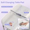 2-in-1 Baby Bathtub with Changing Table, Foldable Diaper Changing Station with 4 Wheels, Waterproof Pad, Storage Rack and Baby Bath Tub, Adjustable Height Portable Nursery Organizer for Newborn Infant view 4