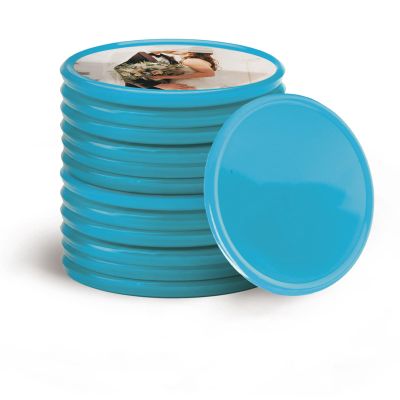 200-1000 Custom Poker Chips, 15 Colors Custom Plastic Tokens Personalized Logo/Text/Photo, Double Sided Print on a Chip, with Storage Box, Good for Drink Token, Bar, Business Card (Light Blue)