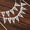 Happy Birthday Flag Banner Cake Topper, Handmade Pennant & Star Garland view 3