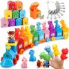 Toddler Montessori Learning Toys for 2 3 4 5 Year Old Boys, Kids Dinosaur Train Matching Toys with Locks & Keys | Counting & Sorting Trains Set, Preschool Toy Boy Girls Birthday Gifts Ages 2-4 3-5 view 1