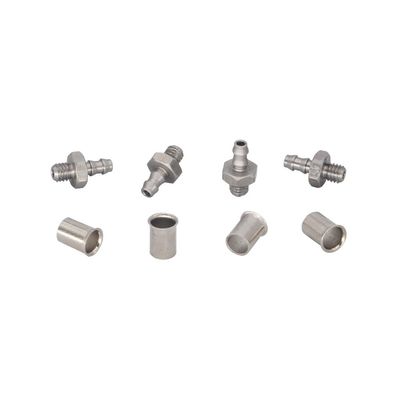Straight Hose Nipple M3-3mm Hose with Pipe Sleeve for RC Hydraulic Model Valve Fuel Tank Stainless Steel High Hardness Connector
