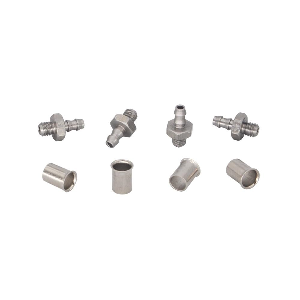 Straight Hose Nipple M3-3mm Hose with Pipe Sleeve for RC Hydraulic Model Valve Fuel Tank Stainless Steel High Hardness Connector