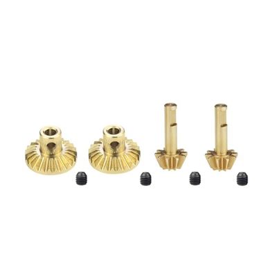 RC Car Accessories Compatible with MN D90 D99 for MN99S for WPL B24 B36 C14 C24 RC Car Parts 1 Set Drive Shaft Gears Steel Front and Rear Shaft Gears(1set (Brass))