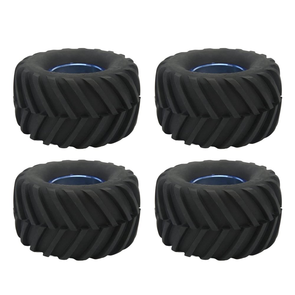 4Pcs 1/10 Scale Monster Truck Tires and Wheels for RC Car Remote Control Vehicle Off Road Crawler Replacement Parts Durable Rubber Tread