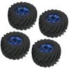 4Pcs 1/10 Scale Monster Truck Tires and Wheels for RC Car Remote Control Vehicle Off Road Crawler Replacement Parts Durable Rubber Tread view 3