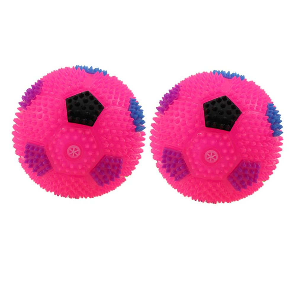 FELTECHELECTR 2pcs Flashing Elastic Massage for Boys and Girls Bouncy Simulation Footballs Sound for Indoor and Random Boy Girl Toy