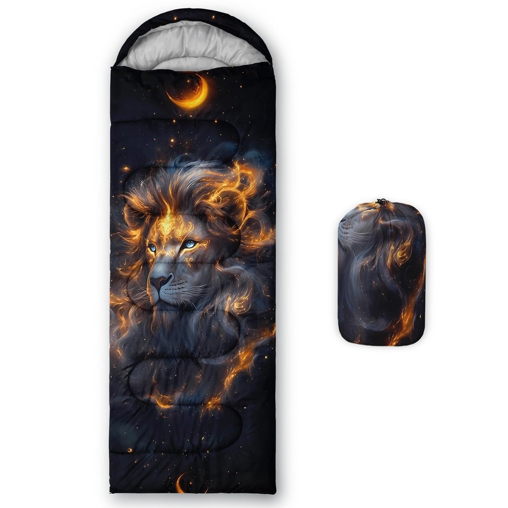 lneffble Galaxy Lion Sleeping Bags for BoysSuitable for Children Boys and Girls Portable,Waterproof,Compact and Lightweight,Great for Outdoor Camping,Backpacking and Hiking