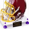 Better Display Cases Clear Acrylic Full-Size Football Helmet Display Case with Custom Name Plate, Clear Case, Purple Risers, and White Base (A002/V44) view 3