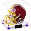 Better Display Cases Clear Acrylic Full-Size Football Helmet Display Case with Custom Name Plate, Clear Case, Purple Risers, and White Base (A002/V44) view 4