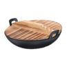 JECOMPRIS Mini Iron Wok with Lid Dual Handle Play Kitchen Accessory for Dollhouse Cooking Simulation Cooking Pan for Pretend Play Activities view 1