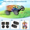 Crenova Magnetic Tiles with 2 Car Wheel Sets for Ages 3+ Boys & Girls, 60-Piece STEM Educational Toy, for Birthday Christmas view 2