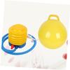 BRIGHTFUFU 2pcs Inflatable Hop Ball for Boys and Girls Bouncing Handle Balls Pump for Indoor and Outdoor Fun Enhances Coordination and Balance PVC Material Yellow view 4