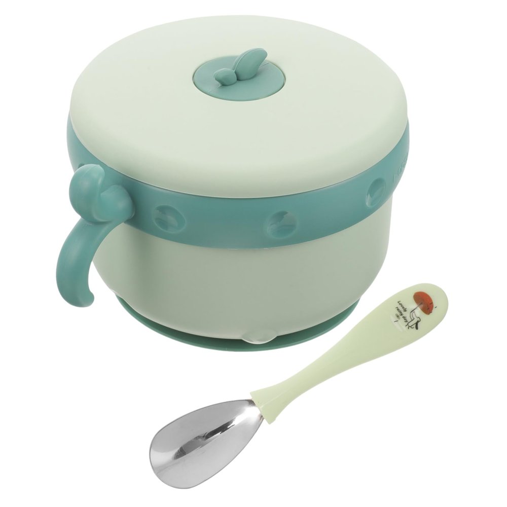 Kisangel 1set Insulated Bowl Temperature- Spoon for Feeding Detachable Design Keeps Food Warm for Toddlers Safe and Dining Tool