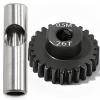 0.5M Pinion Gear 26T Hardened Steel 3.175mm Bore with 2.3mm Adapter, Precision Motor Gear for ARRMA 1/14 Typhon 1/16 Mojave 1/18 Granite, Losi 1/12, 0.5Mod Gear 13T-27T for HOBBYWING Motors view 1