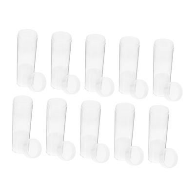 Angoily 10pcs Coin Storage Tubes Clear Plastic Holders with Screw Caps for Long Term Coin Protection Suitable for Collectors Elegant Design for Home and Office
