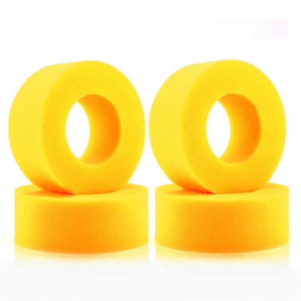Compatible with Axial for SCX10 90046 for Traxxas TRX4 D90 1/10 RC Crawler Car Accessories 1.9 Wheel Tire Insert Foam Sponge RC Wheel Tires(Yellow)