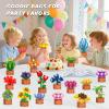 24 Pack Flowers Succulent Party Favors for Kids Building Set - 1012PCS Botanical Bonsai 3.6MM Mini Building Blocks Toy for Valentines Day Classroom Prize Stocking Stuffer Birthday Gift for Girl Boy 6+ view 3