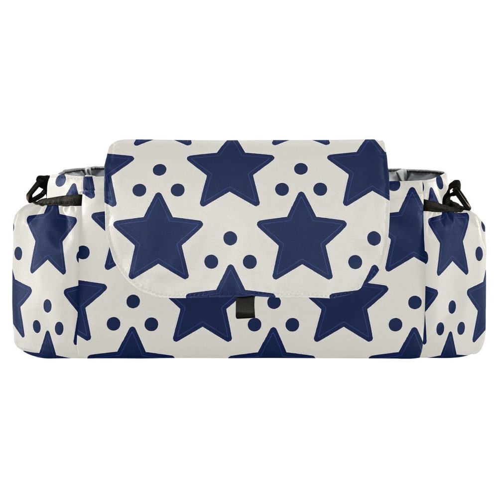 miaozhen Dark Blue Stars Dot Beige stroller organizer shoulder strap storage caddy basket accesorios para accesorios para carriolas de