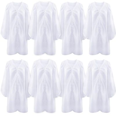 8 Pack Kids Choir Child Water Baptism Judge Graduation Costume for Unisex Matte Baptism Church Event Pastor (M (Size 27, 105-115 cm))