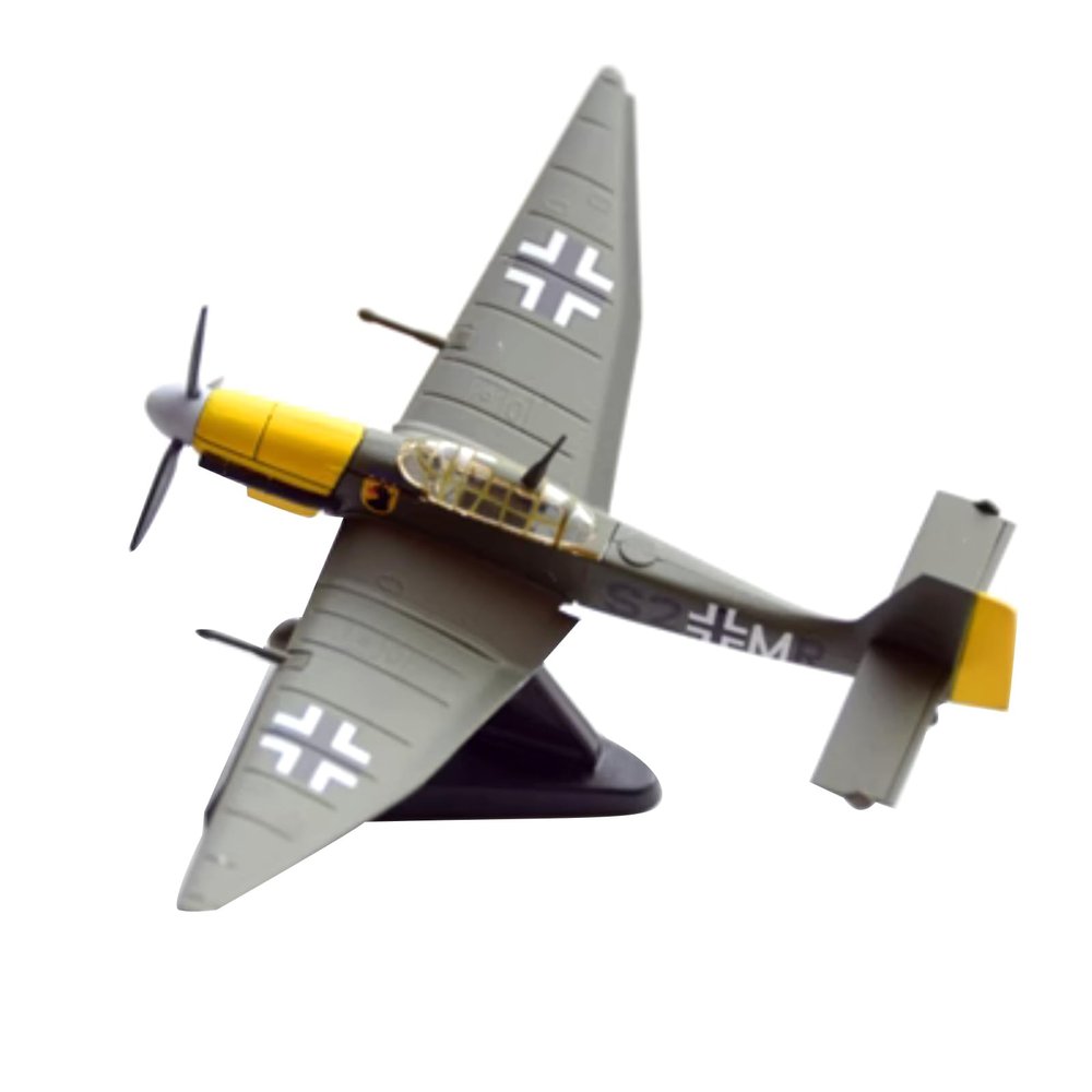 ZEZEFUFU 1:110 Alloy WWII Germany Junkers JU-87 Stuka Bomber Plane Model Aviation Science Exhibition Model Accessory