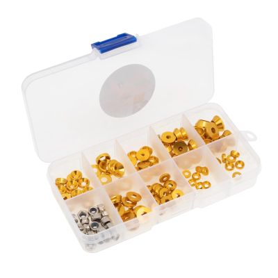 Aluminum Alloy Countersunk Head Round Head M2.5 M3 M4 Screw Gasket Nut Set for 1/10 1/8 RC Car Dress up Repair, 125PCS