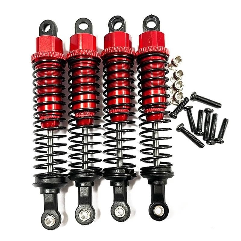 4Pcs Metal Oil Shock Absorber Damper for LAEGENDARY BEZGAR 1/12 1/16 RC Car Upgrade Parts Accessories(Red)