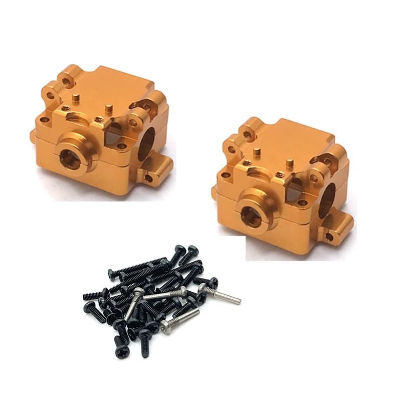 2PCS Metal Upgrade Gearbox for WLtoys 1/28 284131 K969 k979 k989 k999 P929 P939 RC Car Parts(Yellow)