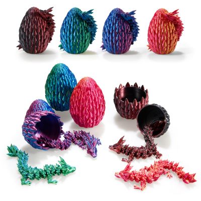 3D Printed Dragon Egg,Dragon Eggs with Dragon Inside,Surprise Dragon Egg Toy,Prefilled Easter Eggs Basket Stuffers,Cool Animals Dino Eggs for 5-7 4-6 8-12 Year Old Boys Kid GirlsLuminous,Small
