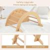INFANS Wooden Arch Climber Rocker with Soft Cushion, 6 in 1 Montessori Climbing Toys for Toddlers, Waldorf Indoor Table Baby Children Ladder Gym Learning Playset for Kids (Natural with Desktop) view 4