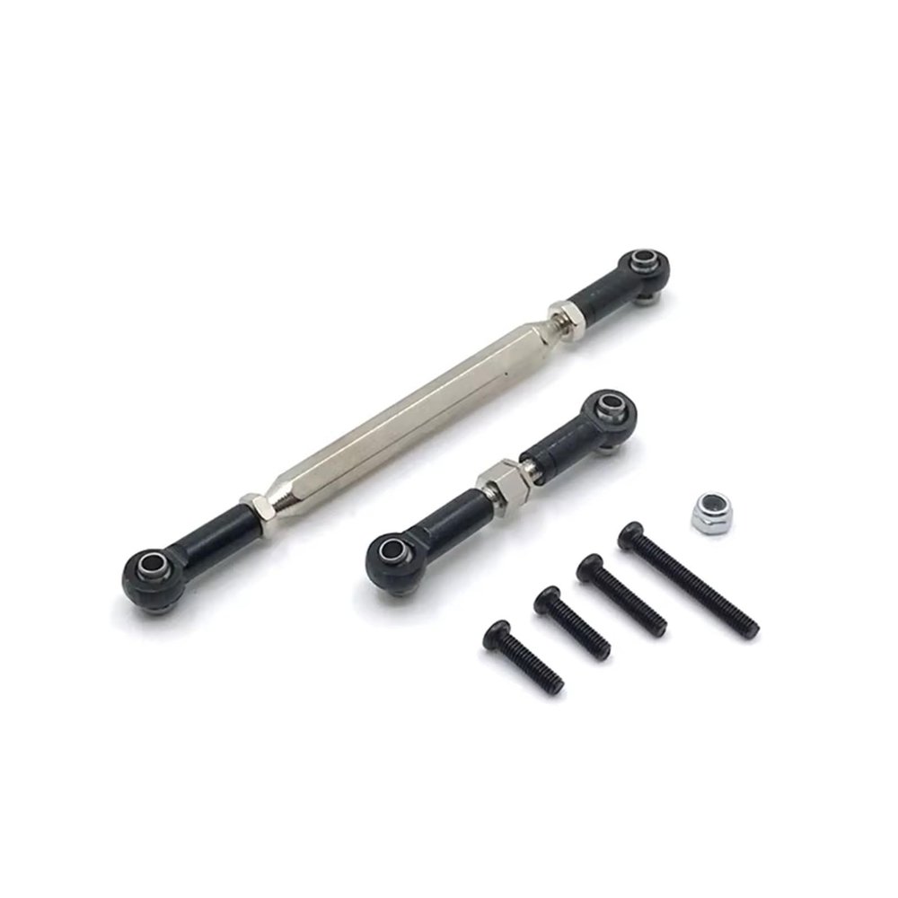 RC Car Parts for MN D90 D99 for FJ45 for MN40 MN45 MN96 MN99 MN99s MN90 MN91 1/12 RC Car Crawler Parts Metal Adjustable Steering Linkage Servo Link Pull Rod(Black)