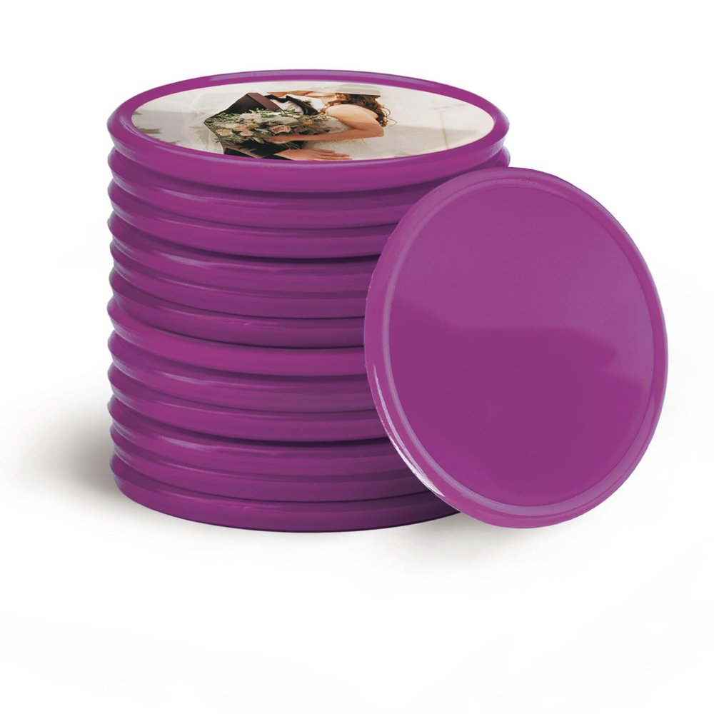 200-1000 Custom Poker Chips, 15 Colors Custom Plastic Tokens Personalized Logo/Text/Photo, Double Sided Print on a Chip, with Storage Box, Good for Drink Token, Bar, Business Card (Light Purple)