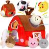 Aojieni Baby Toys 6-12 Months: Plush Surprise Barn with Stuffed Farm Animals, Rattle, Crinkle Paper, Mirror, Busy Montessori Toys for Babies, Infant, Newborn, Sensory Toys for Toddlers 1-3 view 1
