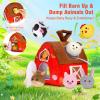 Aojieni Baby Toys 6-12 Months: Plush Surprise Barn with Stuffed Farm Animals, Rattle, Crinkle Paper, Mirror, Busy Montessori Toys for Babies, Infant, Newborn, Sensory Toys for Toddlers 1-3 view 4