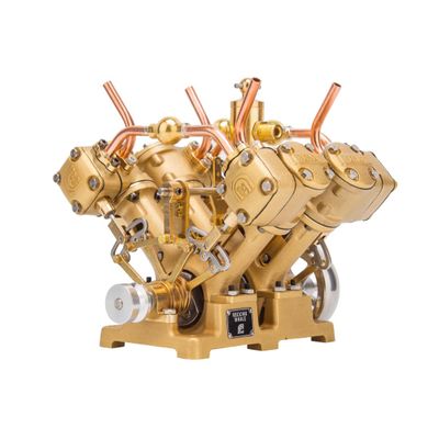 KAROYD RW-V4 Steam Engine Model, Mini V-Shape 4-Cylinder Reciprocating Steam Engine Model for 90-150cm Steamships (Forward and Reverse Rotation/Without Boiler)